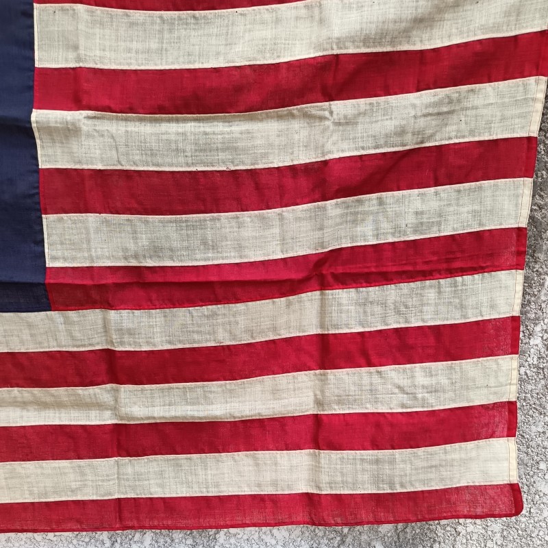 U.S.A. DRAPEAU US FABRICATION EN LIN POUR LA MARINE ANNEES 1930 1940 50 ETOILES COUSUES 100 X 150 cm